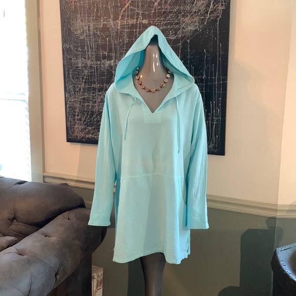 Drawstrings of Malibu Cotton Baja Tunic Cover Up - Picture 1 of 10